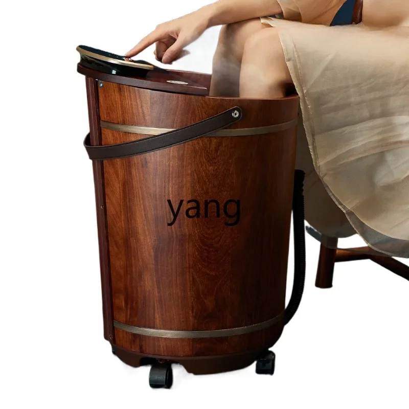 xyy foot bucket household smart foot bath bucket rosewood solid wood heating high depth bucket