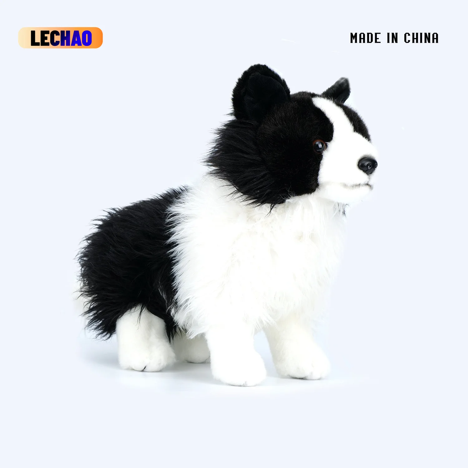 27cm New Standing Cute Puppy Plush Toys Simulation Animal Plush Stuffed Puppy Doll Model Border Collie Children Birthday Gift