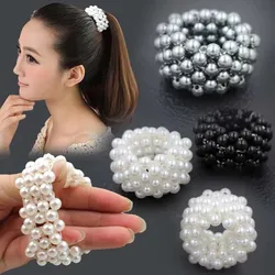 Simple Elastic Pearl Hair Rope For Women Girl Fashion Ponytail Holder Hairband Hairring Hair Accessories Headwear Gifts