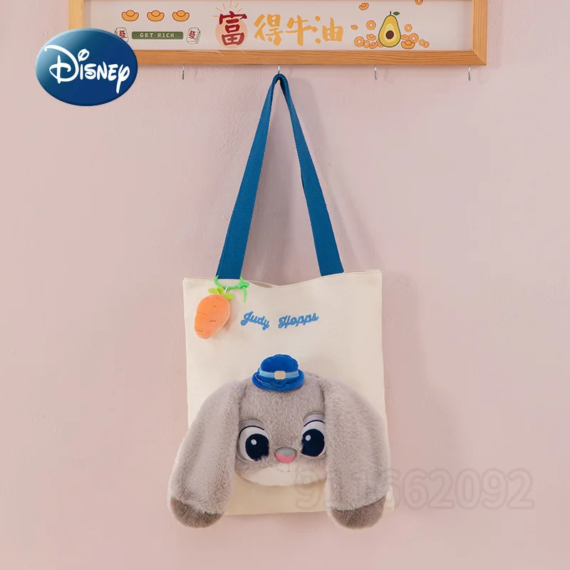 Disney Judy Nick New Women's Handbag Canvas Large Capacity Women's Shoulder Bag Multifunctional Cartoon Fashion Women's Bag
