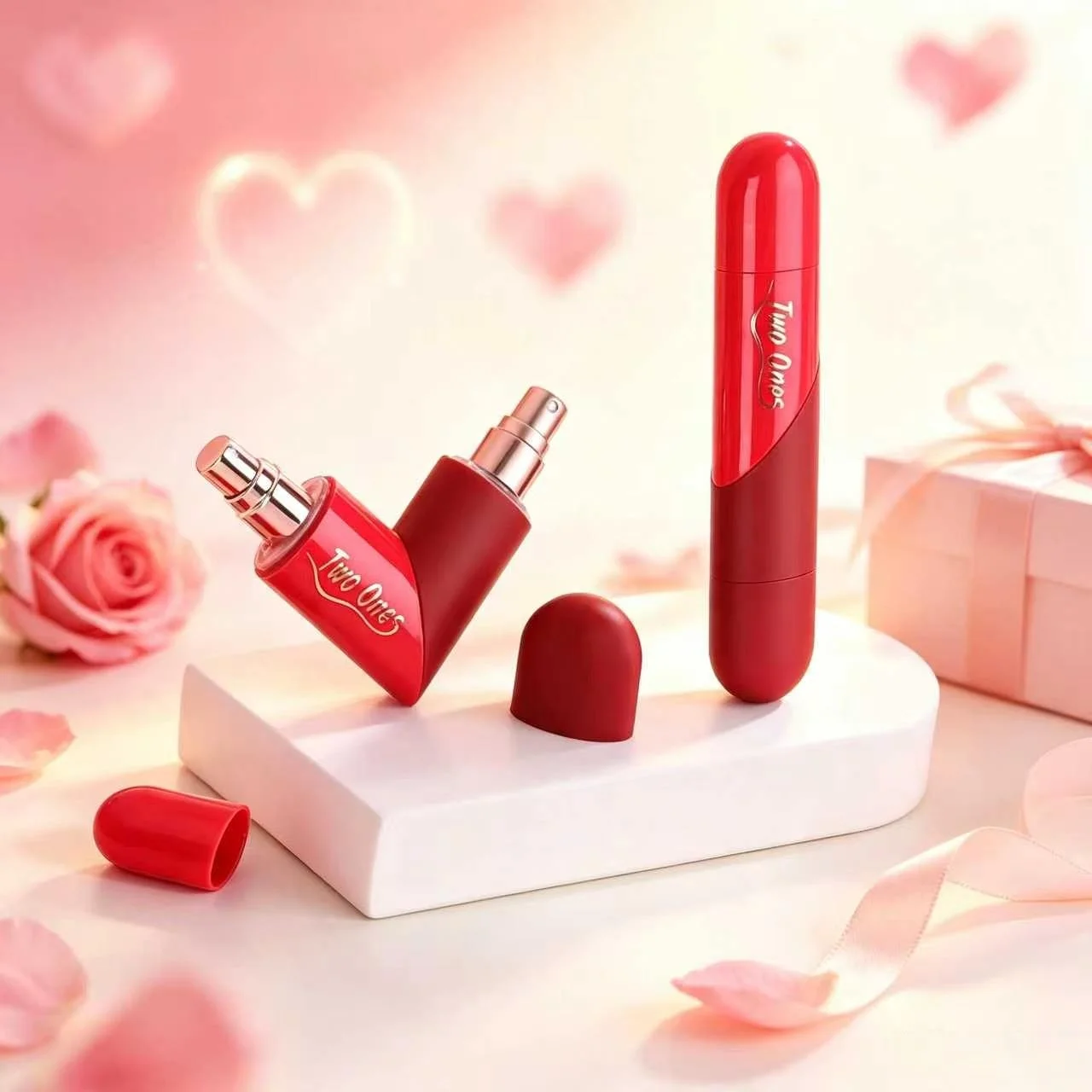 Two Ones Dual Head Perfume Atomizer Two In One Refillable Mini Spray Bottle Portable Travel Cosmetic Container Valentine Gift Fo