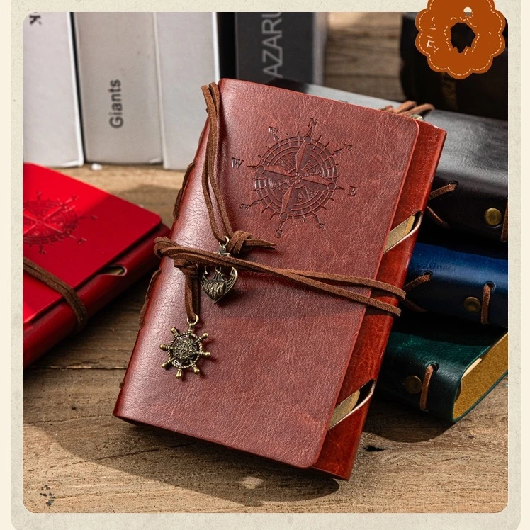 Retro Notebook Traveler Diary Leather Soft Cover Small Size 13X9Cm Replaceable Kraft Paper Inner Notebooks & Notepads