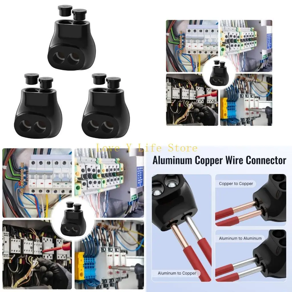 

L74C 3Pcs Electrical Power Connectors Single Entry Splices Insulated Terminals