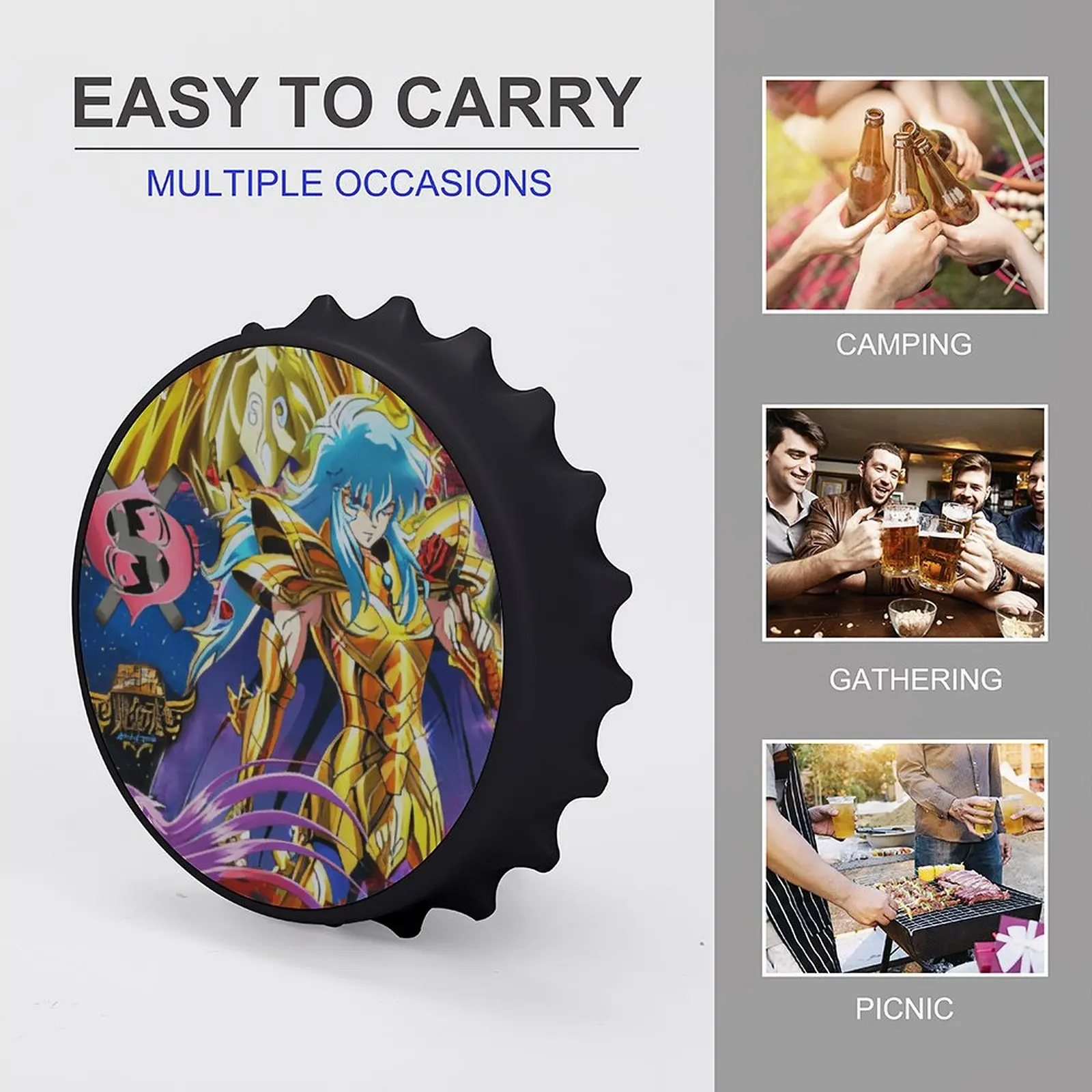 Магнит на холодильник, открывалка для бутылок, магнитное притяжение, материал из сплава Saint Seiya, рыцари зодиака, товары с афродитом