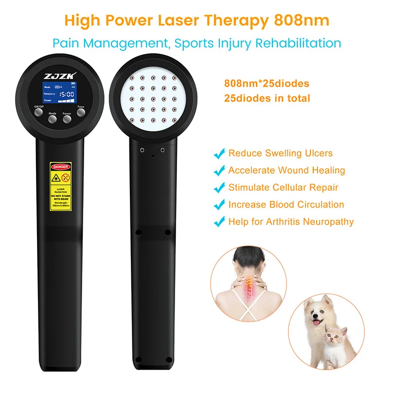 3W 808nm Hand Held Pain Management Red Light Laser Therapy Frozen Shoulder Cure Device for Tennis Elbow Pain Relief Anti-edemic