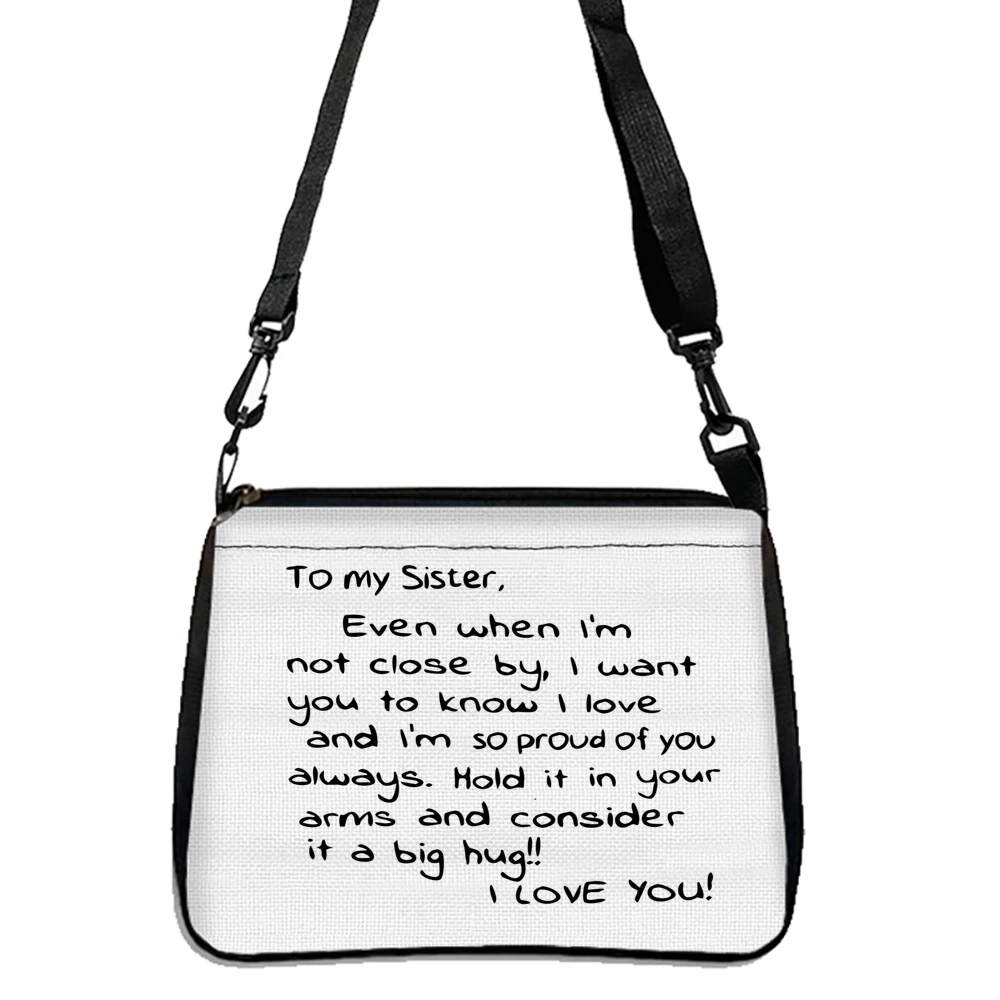 Black And White Line Shoulder Bag, Double-sided Printed Crossbody Bag, Women\'s Casual Handbags And Wallets