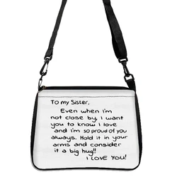 Black And White Line Shoulder Bag, Double-sided Printed Crossbody Bag, Women's Casual Handbags And Wallets