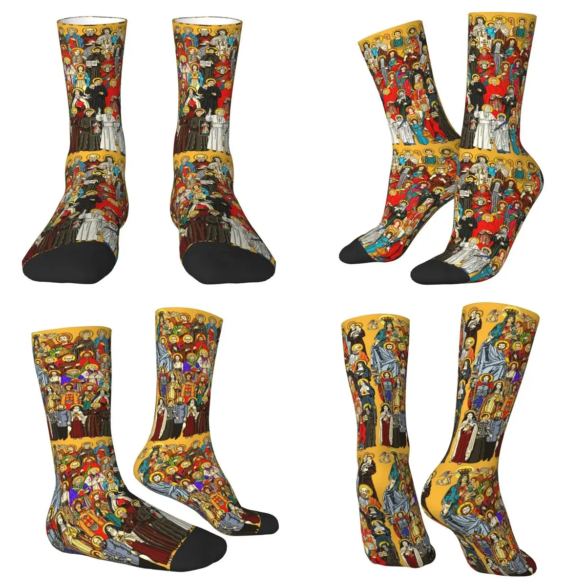 聖人、全聖人、カトリックの聖人ソックス原宿吸汗ストッキングオールシーズンロングソックスアクセサリークリスマスギフト