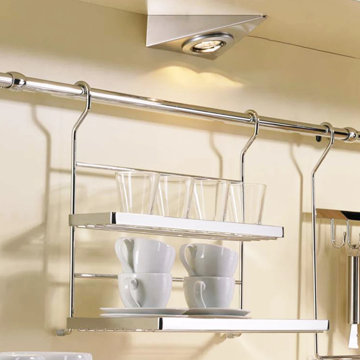 

13x13cm Stainless Triangle LED Cabinet Light Silver Under Under Cabinet Lights Shelf Lighting Kitchen Wardrobe Display