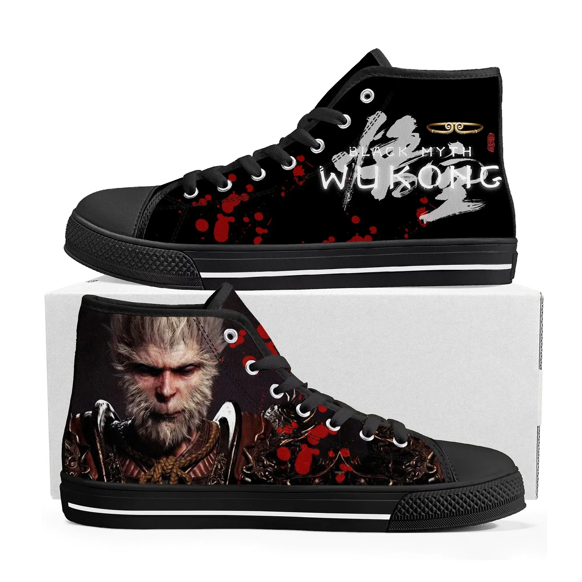 

Black Myth High Top Shoes Hot Game Wukong Mens Womens Teenager High Quality Sneakers Canvas Sneaker Casual Couple Custom Shoes