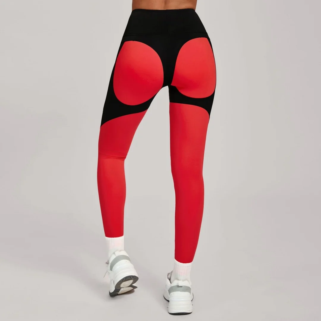 جديد المرأة عالية الخصر الورك رفع اليوغا السراويل التخسيس سريعة الجافة تقسم اللون اللياقة البدنية السراويل عارضة في الهواء الطلق تشغيل السراويل الرياضية #1