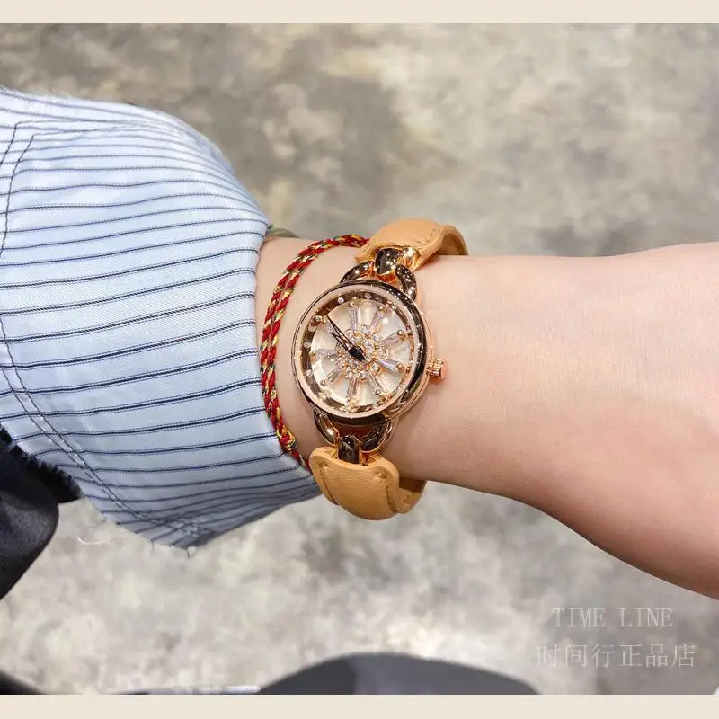 2025-new-rotating-bracelet-women's-watch-retro-niche-light-luxury-simple-leisure-student-waterproof-quartz-watch-birthday-gift