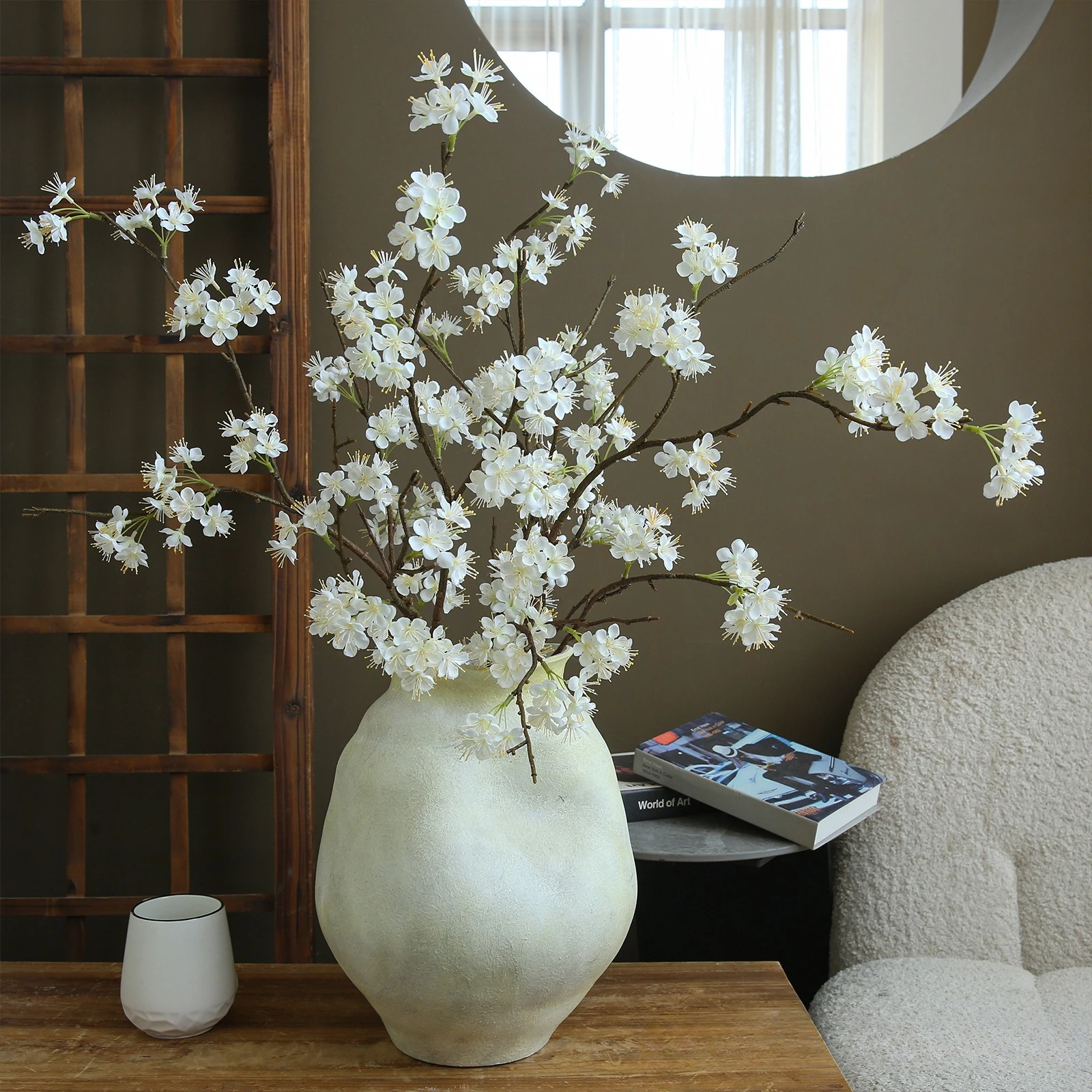 

Artificial Snowball Flower Single Stem Fake Flower for Home Decor Living Room Table Arrangement Real Touch Floral Decoration
