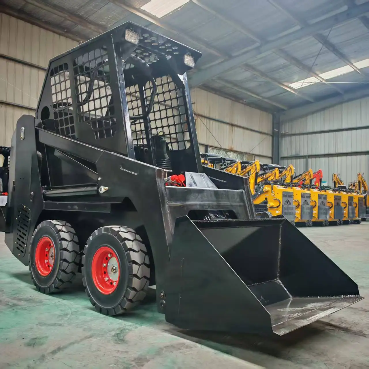 All-Terrain Skid Steer Loader  with ROPS Cabin Backhoe Attachment for Construction/Demolition