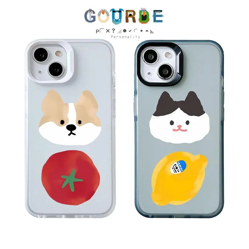 

Gourde Cute Cat Dog Cartoon patterns Phone Case for Iphone 16 15 14 12 13 11 Pro Max IP 7 8 Plus Iphon X XS XR Xs Max