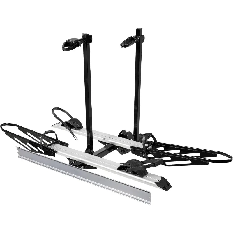 Hitch Mount Bike Rack with Ramp, 200 lbs. Capacity for 2 E-Bikes, fits Cars, SUVs, RVs, Trailers with 2 Inch Receiver