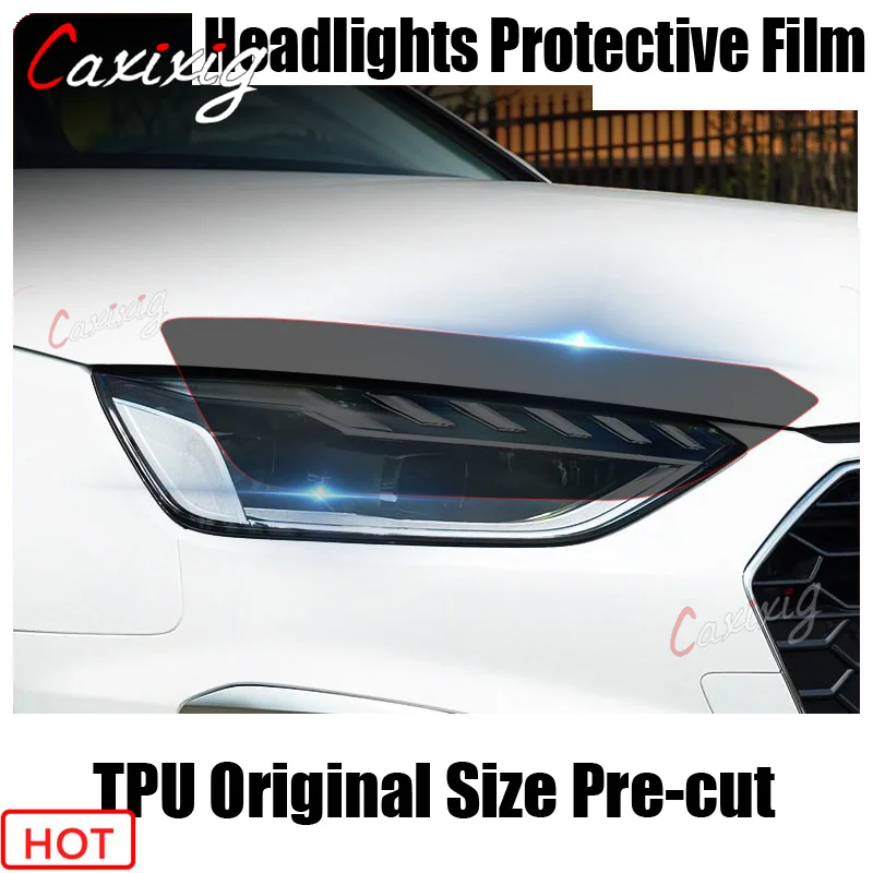 

Car Headlights Tint Black Transparent Protective Film TPU Sticker Headlamps Restoration Precut For Audi A3 A4 A5 A6 Accessories