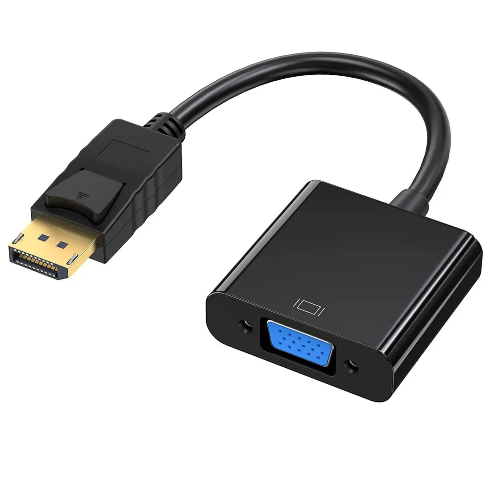 Convertisseur DP vers VGA DisplayPort mâle vers VGA femelle, adaptateur convertisseur 1080P DP vers VGA, câble pour TV, ordinateur portable, projecteur