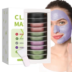 5g*10pcs clay mud mask set hyaluronic acid vitamin E brightens skin tone gently deep cleans moisturizes skin smooth skin