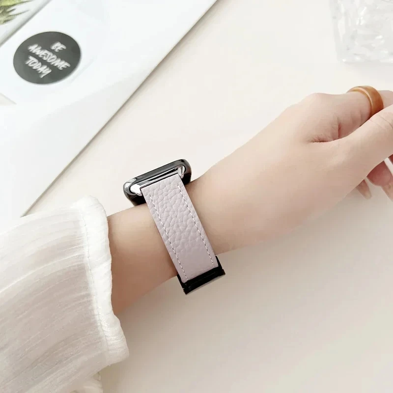 حزام جلد لشاومي مي باند ، سوار مشبك مغناطيسي لساعة ريدمي 4 ، سوار معصم بديل ، ملحقات حلقة ، 8 برو ، الموضة