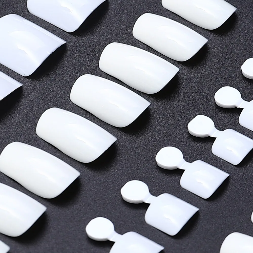 48 Pcs Short Press On Nails Hands Feet Set Solid Color False Nails Full Cover Glue on Artificial Nails Complete Kit