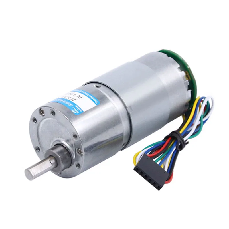JGB37-545B Micro DC Motor with Encoder All Metal Gear, AB Dual Phase Encoder, Speed Signal Feedback Reduction DC Motor