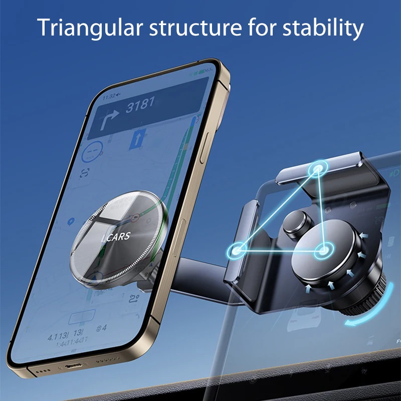 Für Tesla Model 3/Y Fahrzeugbildschirm Aluminiumlegierung Auto-Handyhalterung Magnetisch 360° Drehbar Verstellbarer Ständer Zubehör – Detail 2