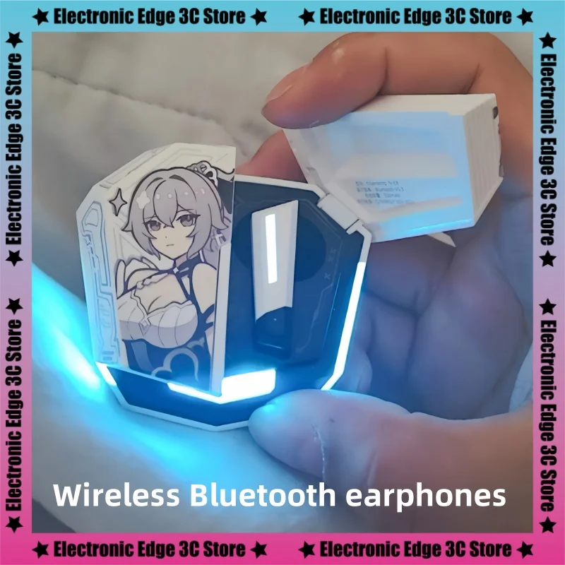 

New Blonia Secondary Silver Wing Bluetooth Headset Wireless Honkai Impact 3 Co branded anime Game Peripheral Christmas Gifts