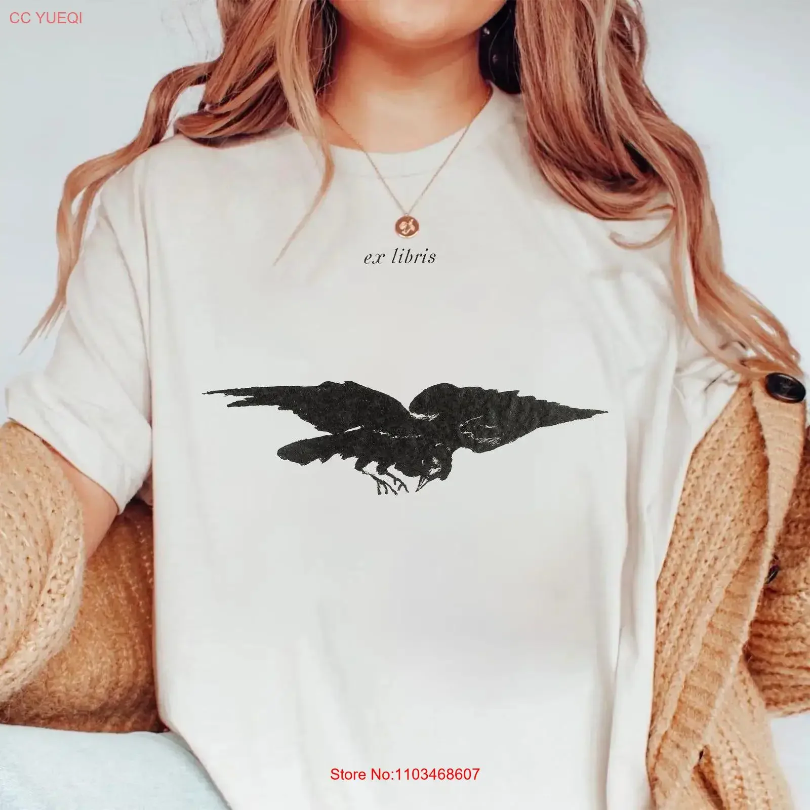 Camiseta Raven ex libris Vintage 1875 Manet Light Academia Dark Cottage Core Forestcore Book Lover Antigüedades Imprimir vintage