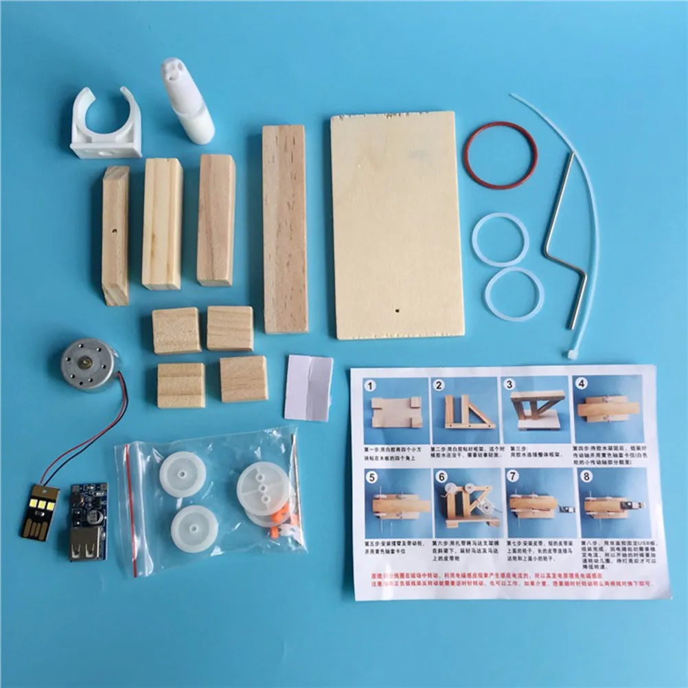 

Manual Hand Crank Generator Educational Assembly Creative Intelligence Experiment Teaching Kit for Kids Students Development
