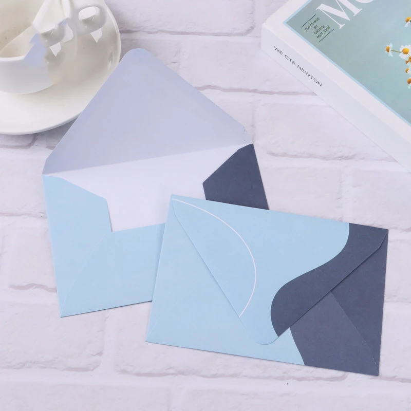 50pcs/lot Blue Green Envelope High-grade Small Business Supplies Invitations Postcards Giftbox Paper Message Wedding Envelopes