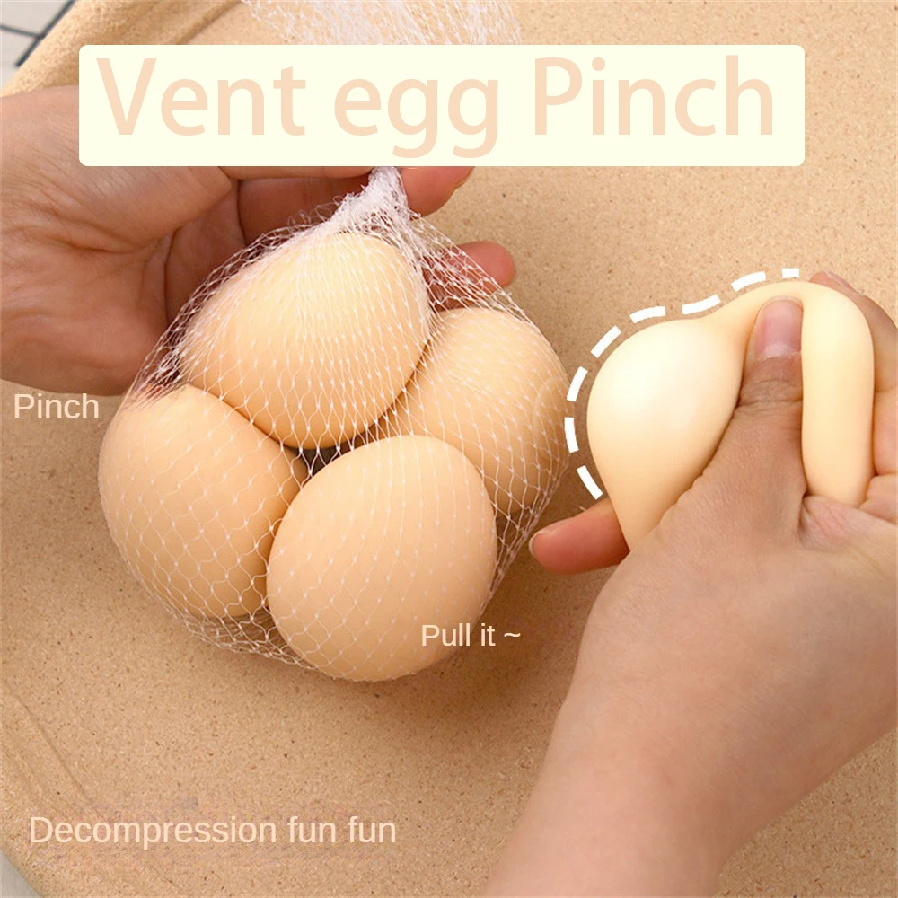 1/2PCS Egg Decompression Toy Tpr Material Soft And Non-deformable Quick Rebound Relieve Stress Simulation Design Kids Toys Color