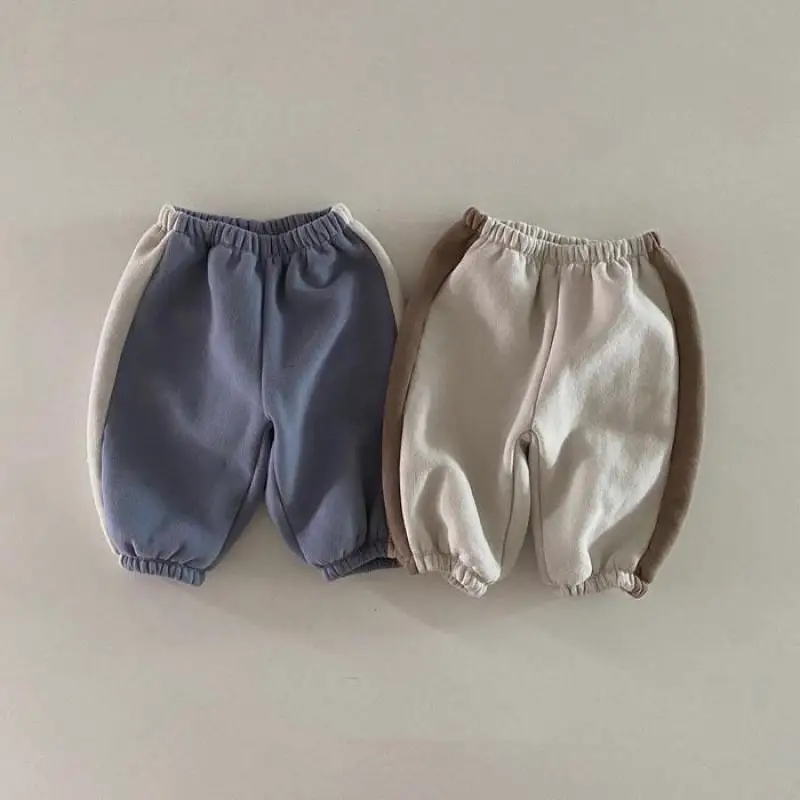 

2024 Spring New Baby Patchwork Trousers Toddler Boy Sweat Pants Infant Girl Casual Pants Cotton Children Clothes 9M-3T