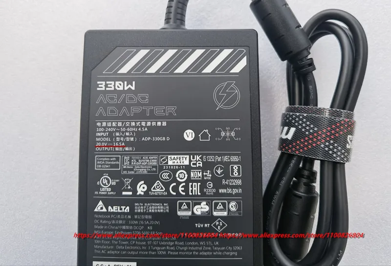 Original ADP-330GB D 20V 16.5A 330W AC DC Adapter Charger For MSI Titan GT77 12UHS-006 12UHS-007 12UGS-009 Gaming Laptop OEM