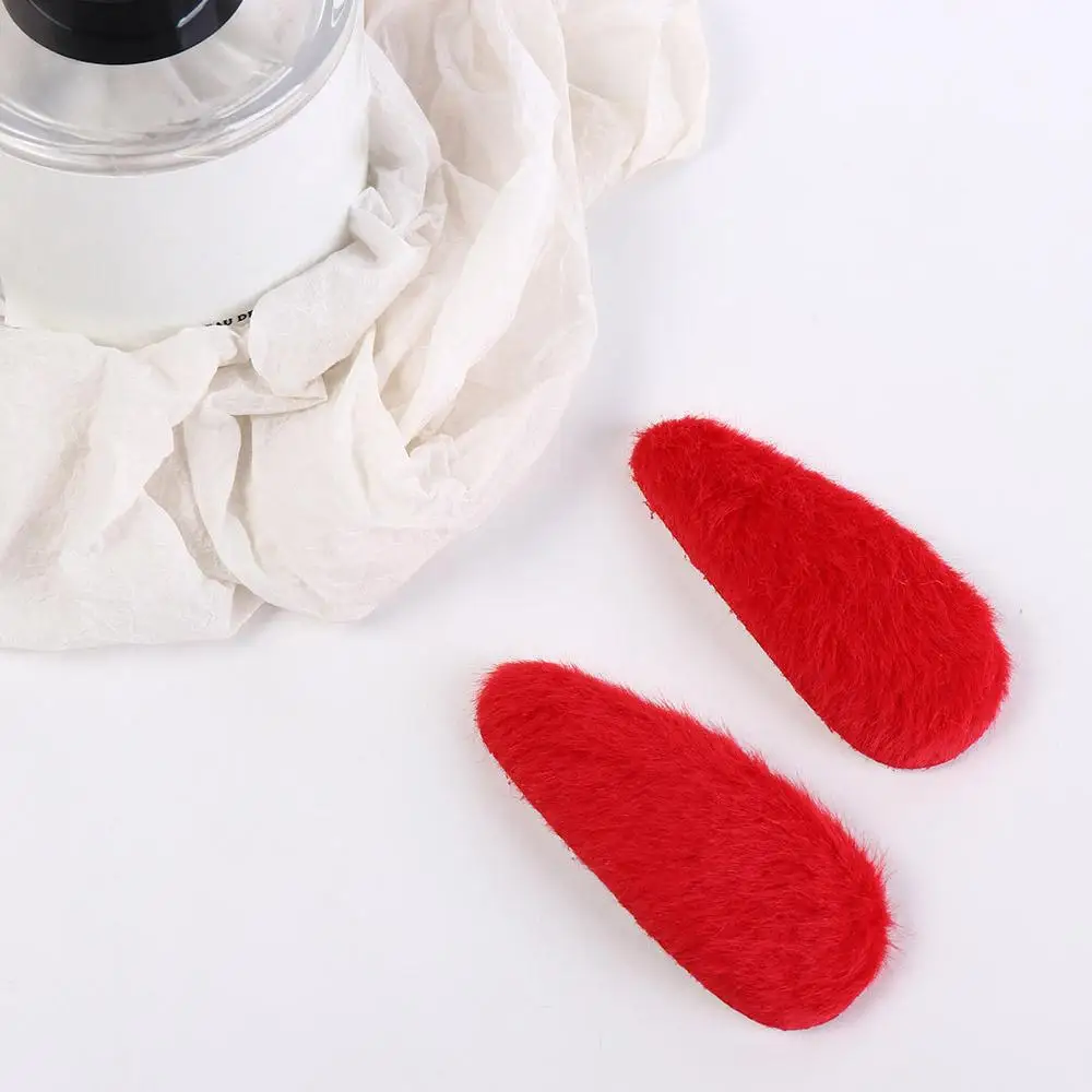 1 คู่ Waterdrop Plush Star คลิปผม Barrettes สไตล์เกาหลีใหม่ปี Hairpins ผมคลิปด้านข้างอุปกรณ์เสริมผม