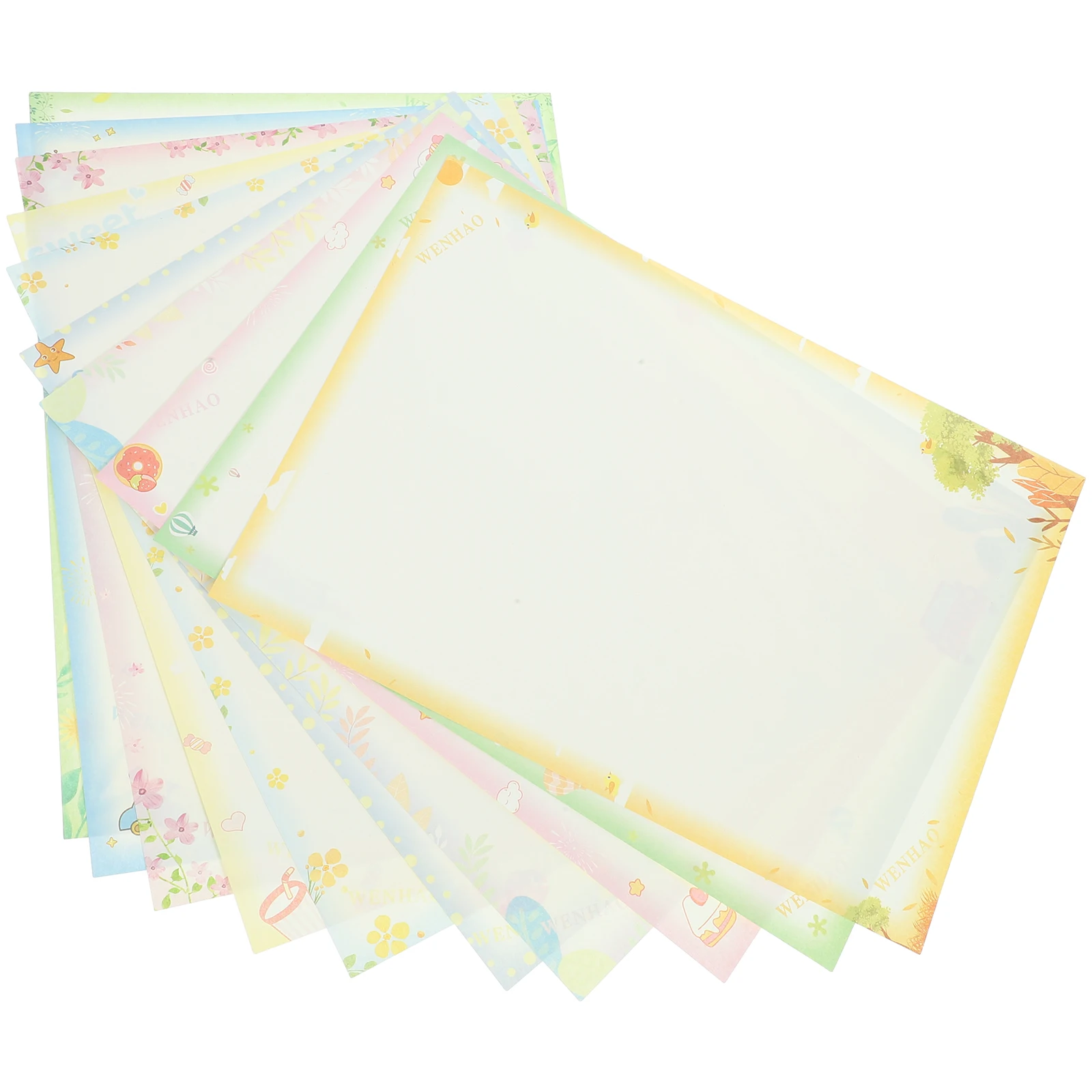 

50 Sheets Colorful Printing Paper Decorative Thick Copying Stationery Floral Design Painting Supply Office Use