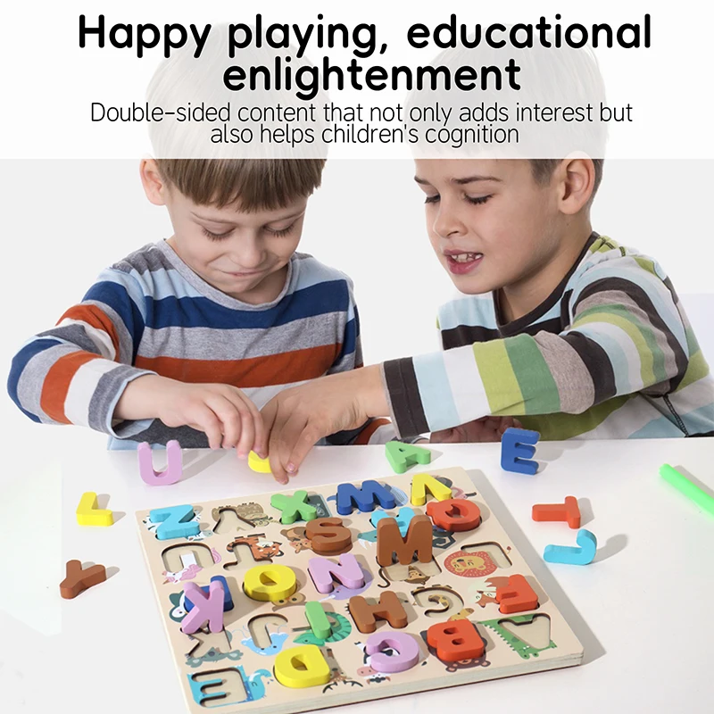 Drewniane Magnetyczne Litery i Cyfry Dwustronne Labirynty Edukacyjne Zabawki do Nauki Dopasowywania Kolorów Zabawki Montessori Prezenty dla Dzieci