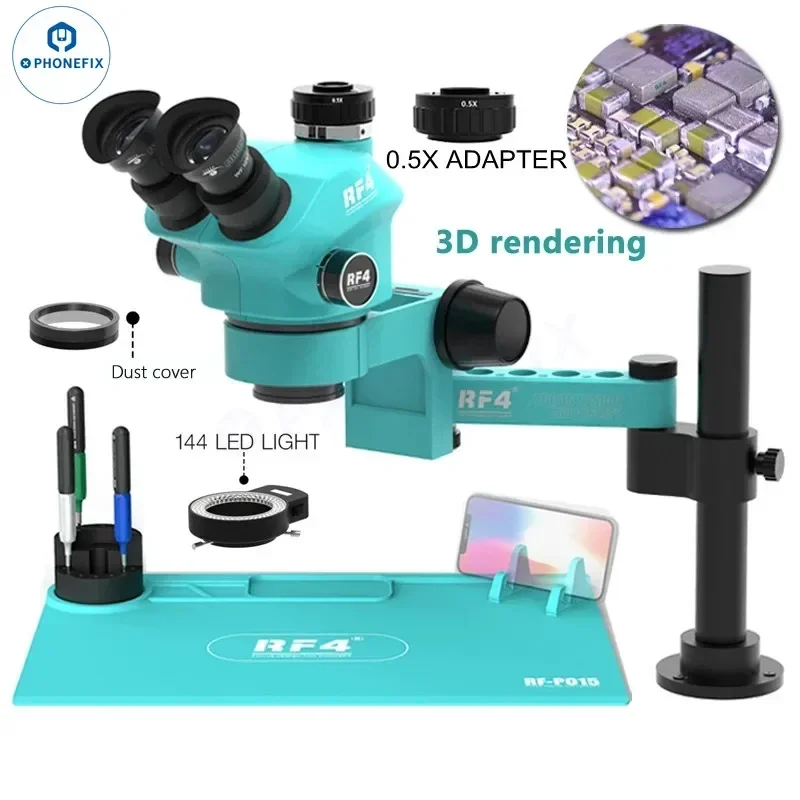 RF4 6 Speed Precise Locking Magnification Zoom Microscope 360 ° Rotation Adjustable Swing Arm Universal Stereo Microscope Tool