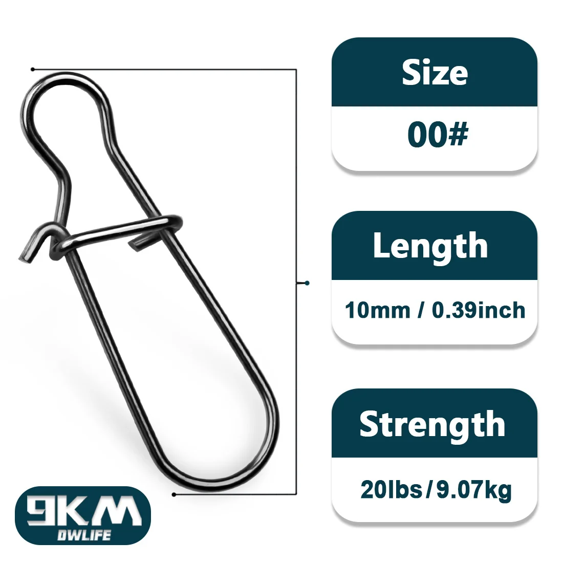 9KM 100 Stück Angelclips aus Edelstahl, Schnellverschluss-Angelverbinder, Duo-Lock-Sicherheitsclips