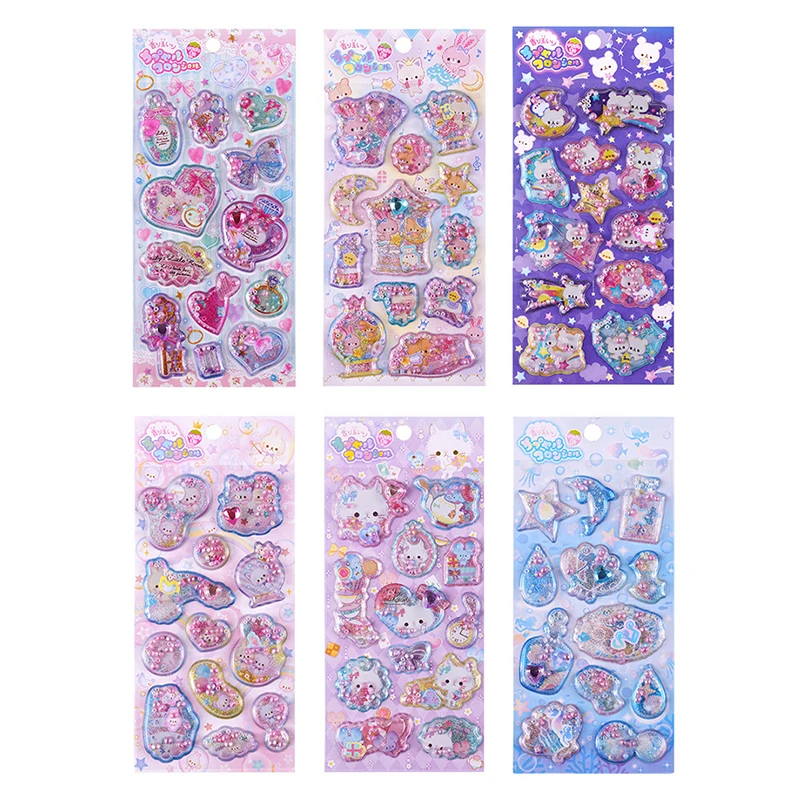 1Pcs Kawaii Cartoon Rabbit Stickers With Fragrant 3D Sticker Cute Bunny Decal Diary Scrapbooking Stationery Sticker