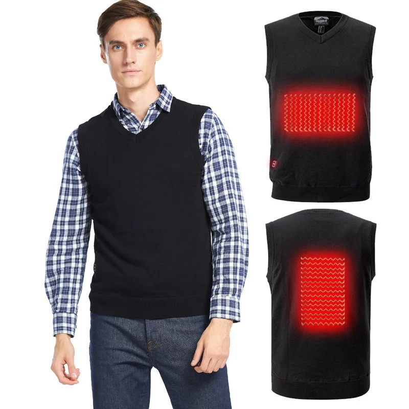 

Men And Women Battery Heated Vest Cotton Male Outdoor USB Infrared Heating Waistcoat Winter Flexible Electric Thermal Clothing