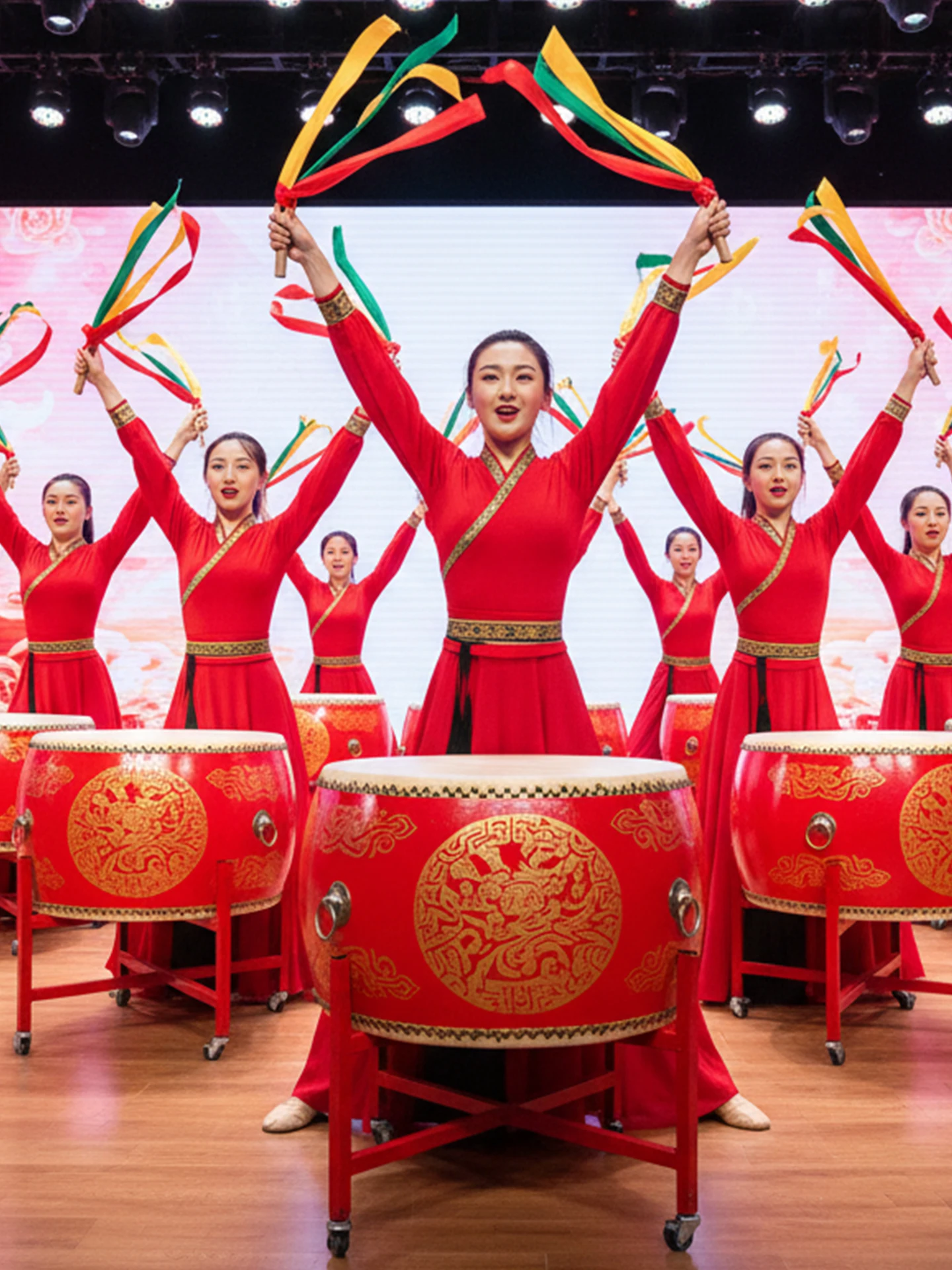 

Adult Women's Dance Performance Costume New 2026 Dragon Roar Wind Dance Outfit Tewnjerll Sweet Trace Pure E-commerce Polyester