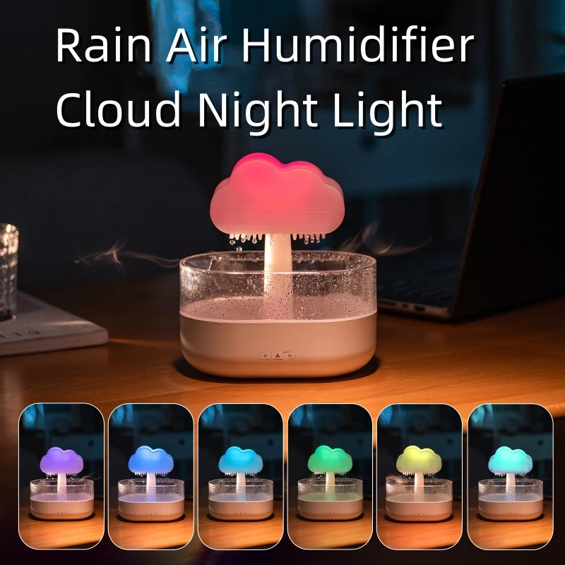 Rain Cloud Air Humidifier  Aromatherapy Essential Oil  Diffuser 200ml 7 Colors Mushroom  Humidificador Fragrance Machine