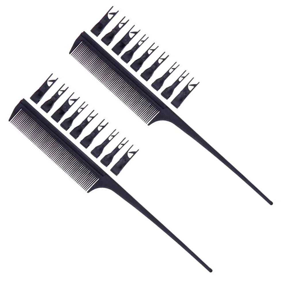 

2pcs Hair Dye Comb Portable Classic Straight Hairdressing Comb Lightweight Salon Tool For Trimming Styling Shaping Compact Hair