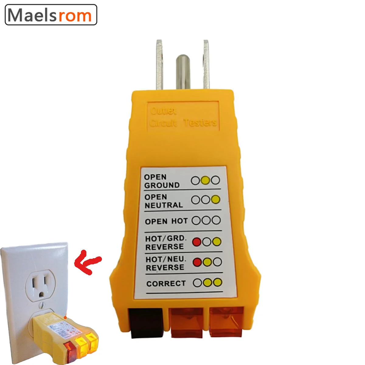 Grounding Tester Earthing for Grounding Products, Electric Outlet Tester Plug in, GFCI Tester, Receptacle Tester, Plug Tester