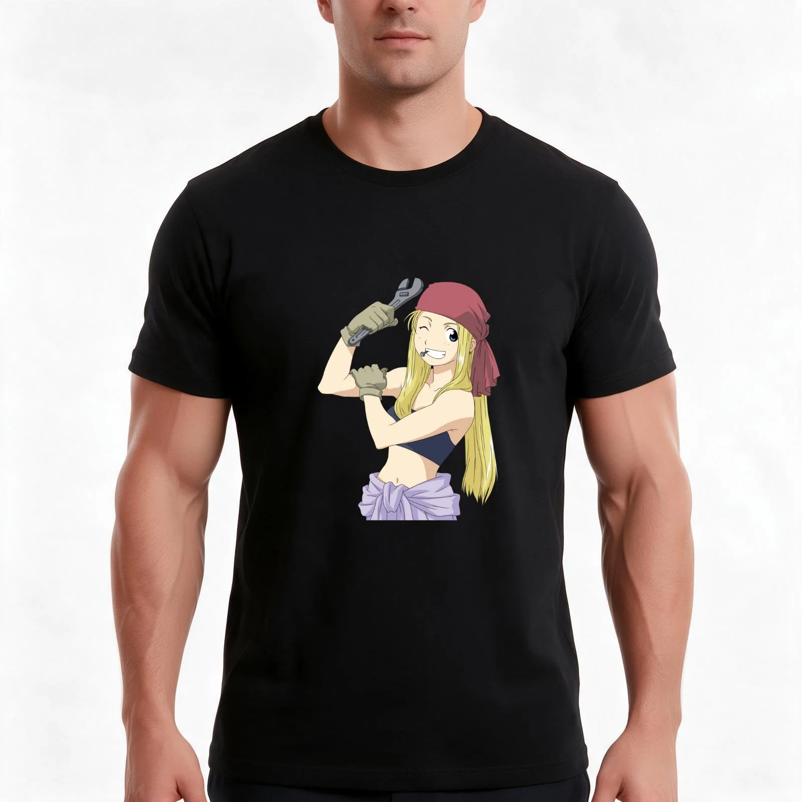 Winry Rockbell - Fullmetal Alchemist T-Shirt, Summer Casual Cotton Tee, Oversized Streetwear Tops, Vintage Graphic Print