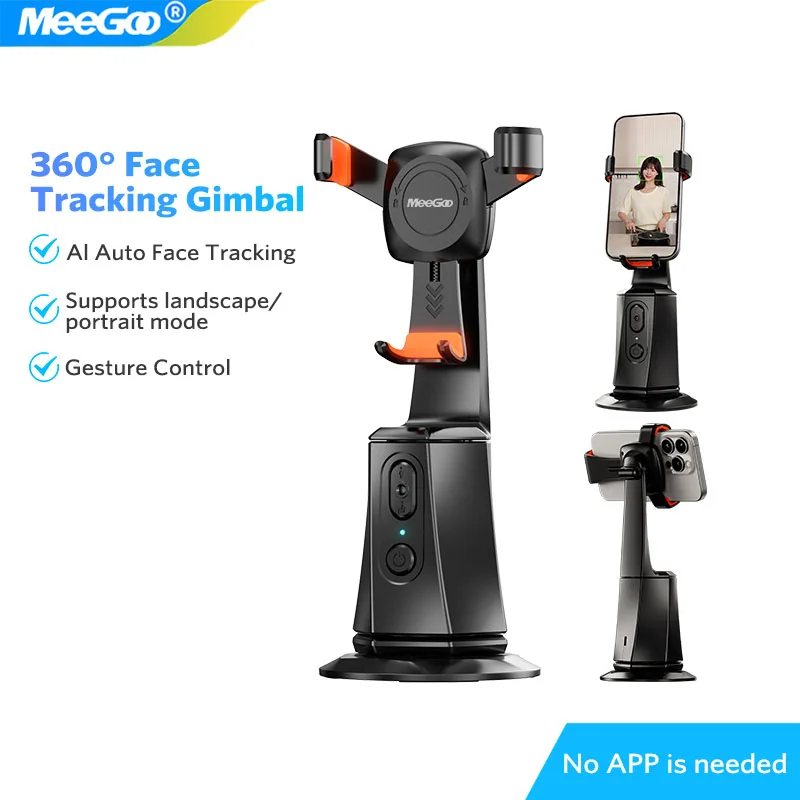 MeeGoo - Nuevo Mini Palo Selfie Inteligente con IA, Seguimiento Facial Automático, Rotación de 360 Grados, Soporte para Teléfono con Gimbal