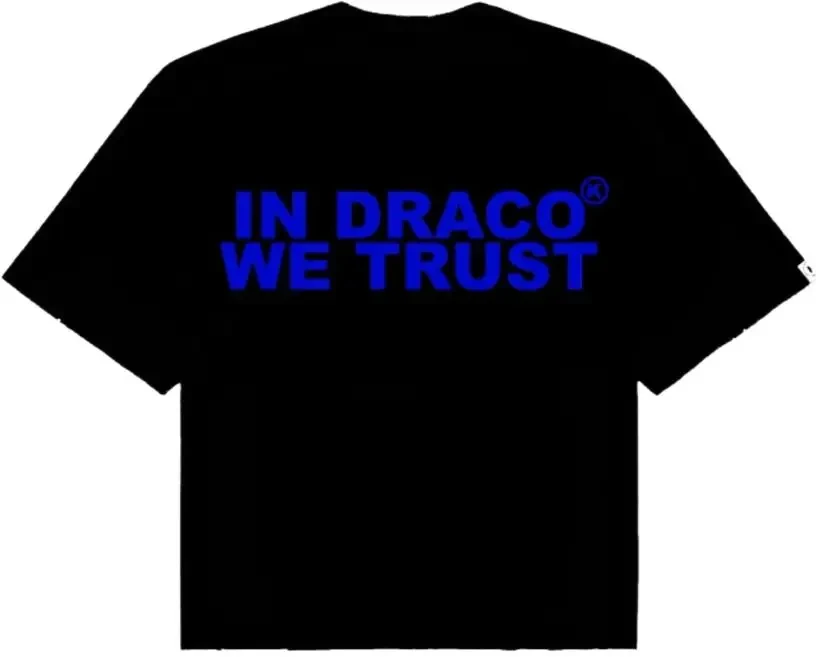 In Draco We Trust Letter Print Summer T-shirt High Quality Harajuku Casual Fashion Short Sleeve Couple Oversized Streetwear Tees