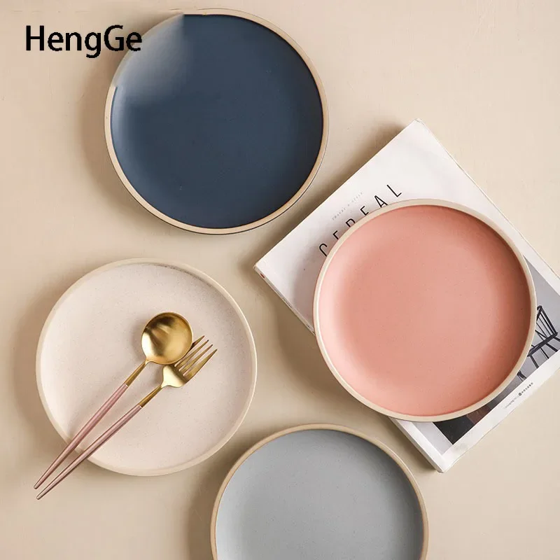 Simplicity Ceramics Dinner Plates Nordic Porcelain Western Food Dish Salad Fruit Dish Hotel Dining Table Home Kitchen Tableware