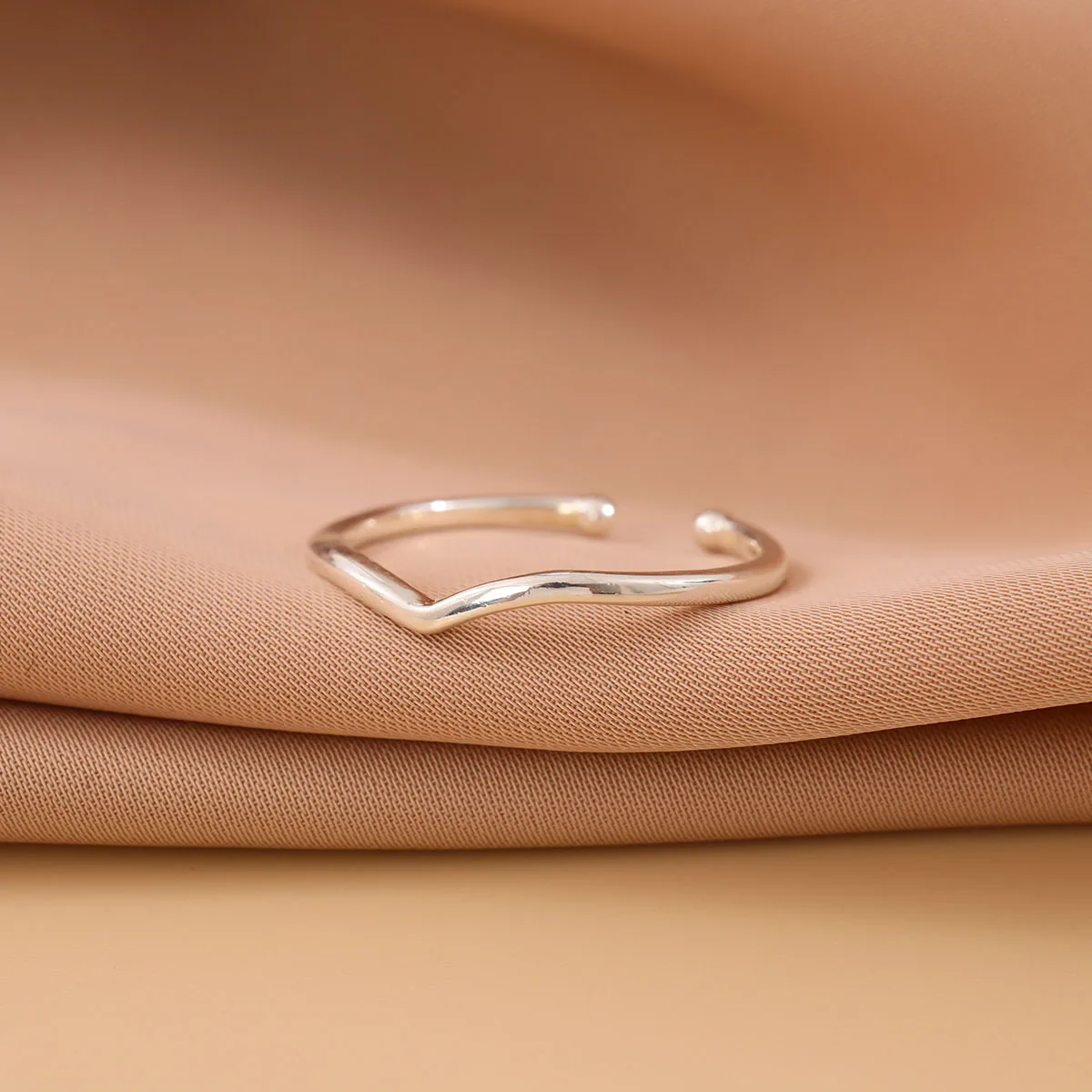 حلقات افتتاح هندسية ، على شكل V ، فضة إسترليني ، بسيطة ، رائعة ، أنيقة ، R313 #6